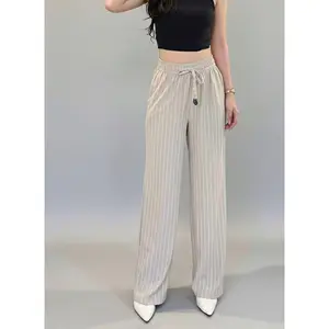 ALYA - Everyday Pants Stripe Pants Celana Panjang Wanita Baggy Motif Garis Kulot Pinstripe - Stripe Pants Bangkok