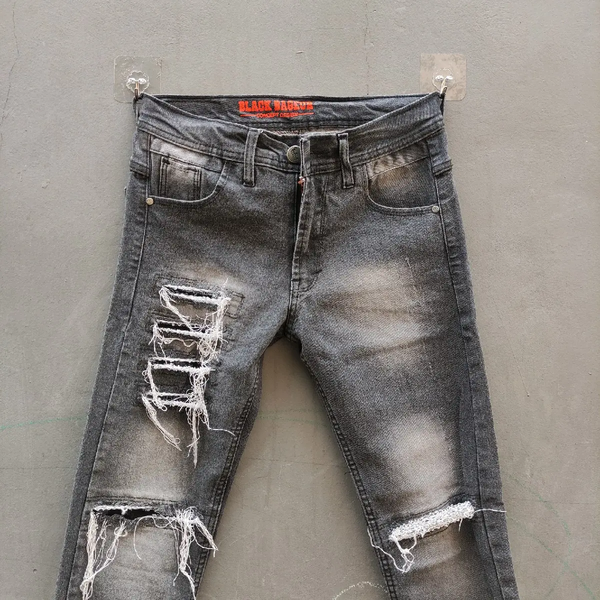 celana jeans sobek stret pria slimfit model distro ripped Denim