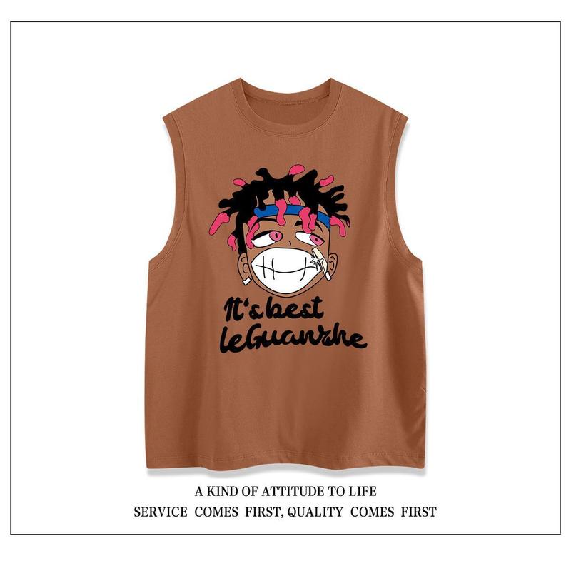 Product Introduction of Áo Ghi Lê Hiphop, Thương Hiệu Thời Trang Mỹ Nặng, Dành Cho Nam Giới, Phong Cách Đường Phố Cao Cấp, Dáng Rộng Rãi Và Thường Ngày, Áo Phông Không Tay Áo, Thích Hợp Cho Mùa Hè, 12 Tuổi, Năm 2025 Menswear Thun Cổ Tròn 7