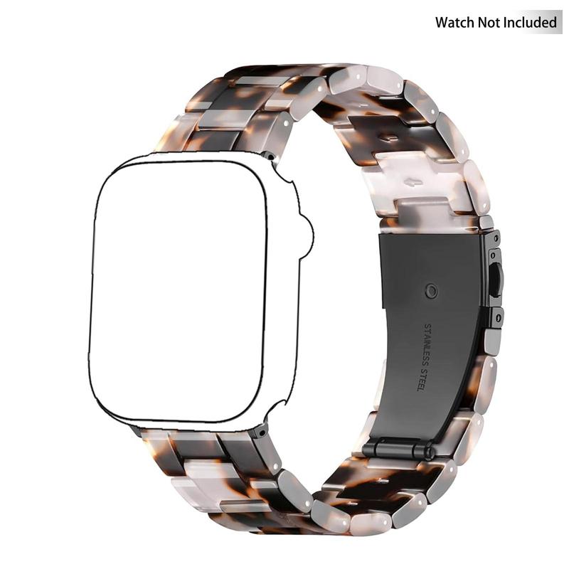 Resin Strap Compatible with Watch Band 40mm 38mm 44mm 42mm 41mm 45mm, 1 Count Light Resin Bracelet Watch Bands With Stainless Steel Buckle Replacement For iWatch Series 7