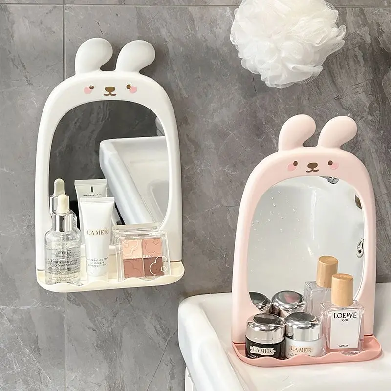 Household Bathroom Cosmetic Mirror Wall-Hanging Mirror Multi-Functional Bathroom Wall Dressing Mirror Bathroom Mirror