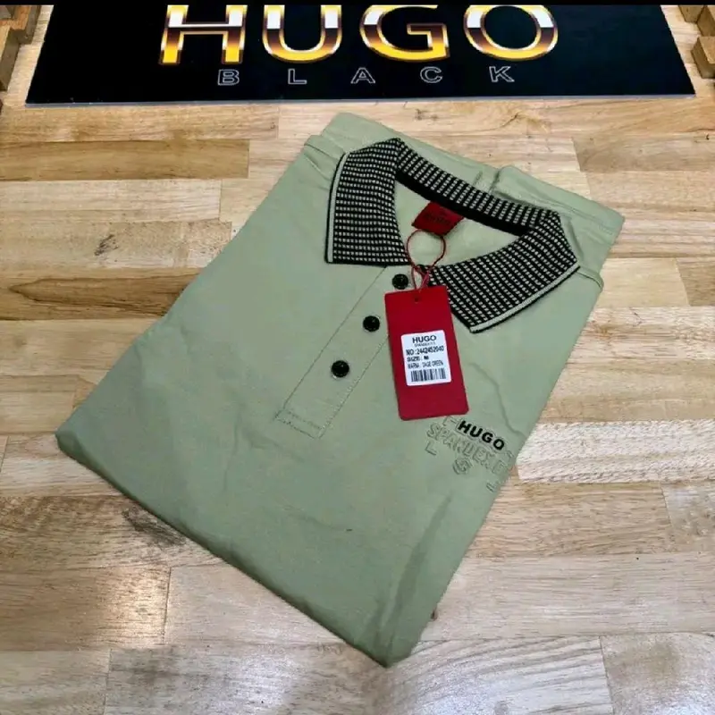 Kaos Krah Hg Selection Original Bahan Tebal Pria Dewasa Hitam Pendek Kerah - M L XL 3