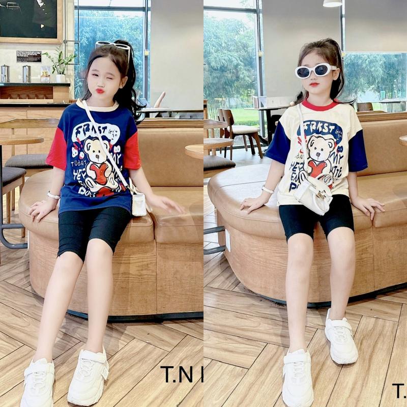  8-40kg Đồ bộ bé gái Sam kids bộ lửng cho bé cotton mẻ mùa hè  quần áo bé gái dễ thương quần áo trẻ em cao cấp 