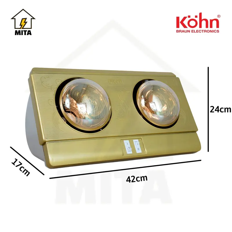 Đèn sưởi nhà tắm 2 bóng Kohn - Chính hãng bảo hành 5 năm - MITA 1