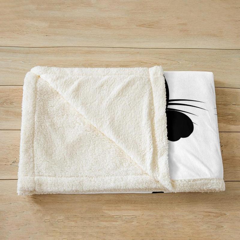 Black Cat Print Flannel Fleece Blanket for Children Girls, with Pet Cat Pattern & Animal Theme, Cuddly|#CuteBlankets #FlannelFleece #CatPrint #AnimalTheme 1