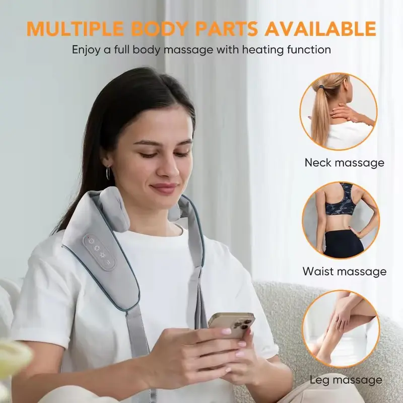 Electric U-shaped Multi-function Neck & Shoulder Massager, Cervical Back Muscle Relaxing Massage Shawl, Personal Care Appliances for Men & Women, Stocking Fillers Gift 5