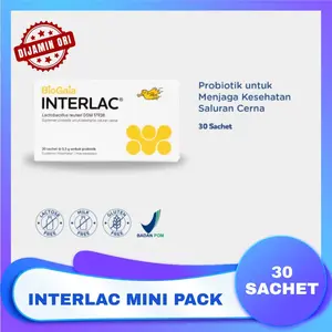Interlac Probiotik Mini Pack 30 Sachet - Menjaga Kesehatan Saluran Pencernaan Anak
