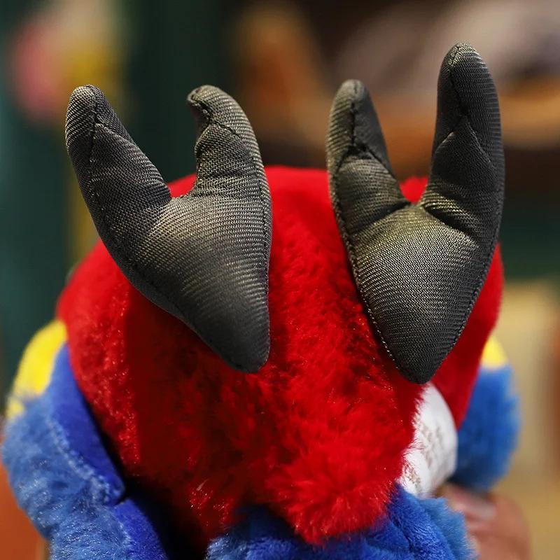 Product Introduction of 25CM Lifelike Bright Colorful Parrot Plush Toys Soft Simulation Wild Animals Stuffed Bird Doll Children Kids Gift Home Decor 9