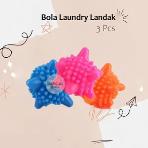 Bola Laundry Ball Karet Pencuci Baju Bola Karet Pembersih Pakaian Bentuk Landak Londri Magic Cleaner Mencuci Lebih Bersih Warna Acak