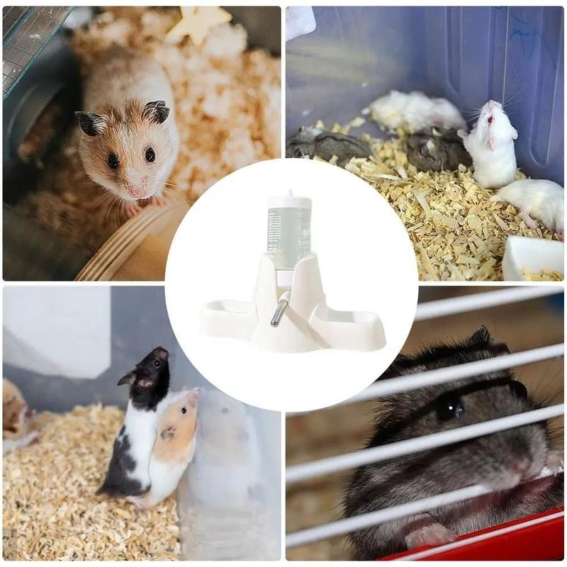 Bình Nước Cho Chuột Hamster, Bền, Có Giá Chân Đế Dung Tích Lớn, Thiết Kế 2 Trong 1, Dụng Cụ Ăn Uống Cho Thú Cưng, Nước Tự Động, Cầm Tay, Có Phụ Kiện Cho Hamster 3