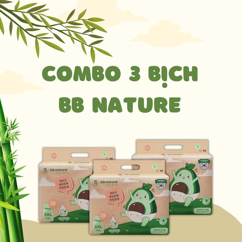 [KHÔNG QUÀ!] Combo 03 Bịch Bỉm BB Nature