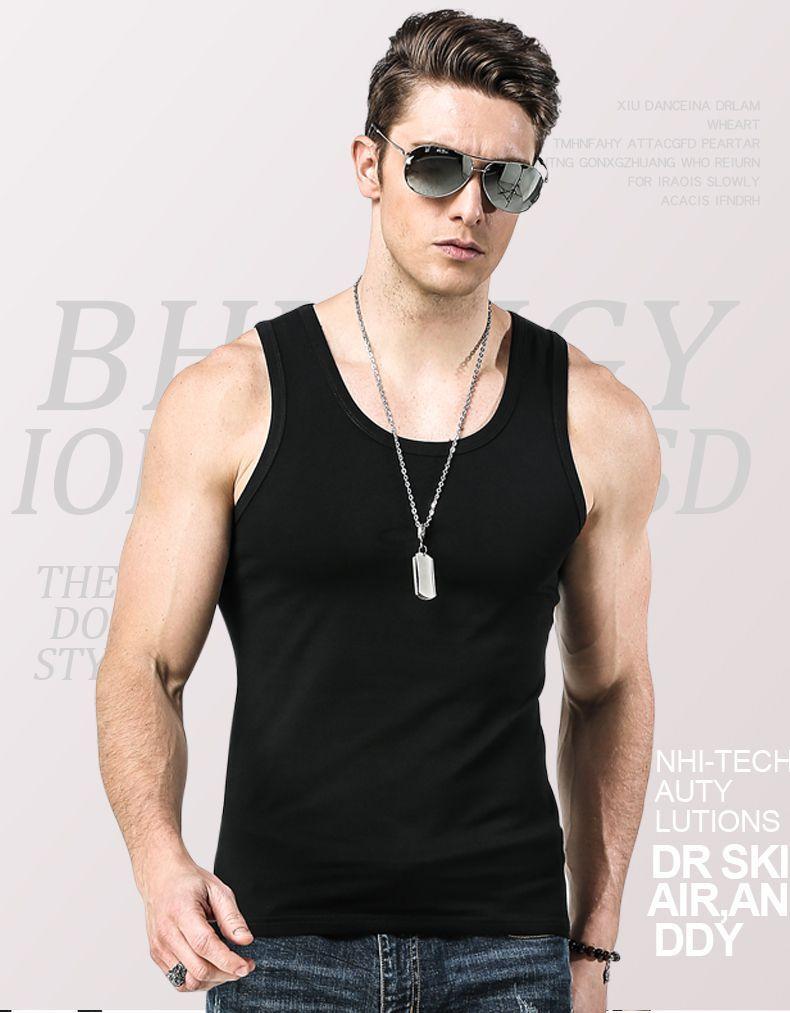 Product Introduction of 2025] Men's Vest Pure Cotton Breathable Sports Summer Slim Fit Sleeveless Solid Color Fashion Tank Top for Men 5