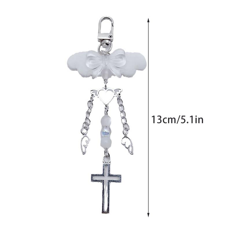 Product Introduction of 【Ready Stock】Bowknot Angel Wing Pendant Phone Charm Hanging Rope Phone Chain Strap Bag Decoration Lanyards Keychain Accessory 0