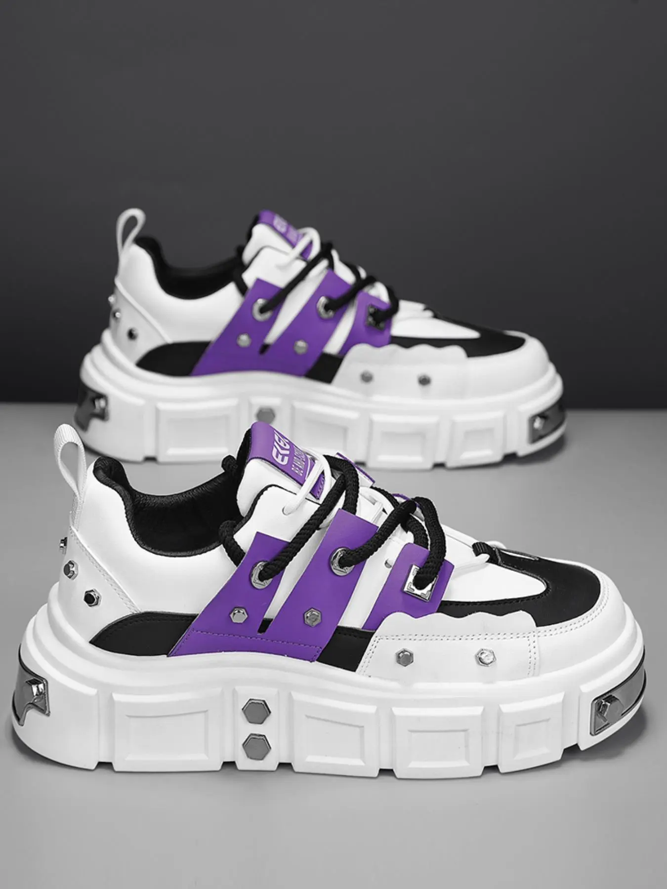Men's Fashionable Lace Up Low Top Sneakers, Casual Comfortable Platform Sneakers for Daily Wear, Trendy All-match Sneakers for Men, Closed