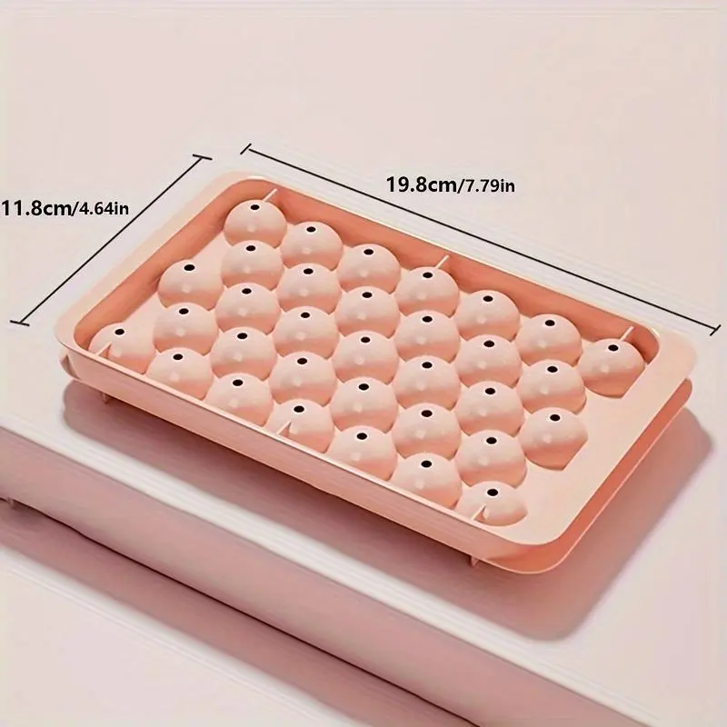 Ice Cube Tray, 3 Counts/set 33 Grids Food Grade Silicone Ice Cube Mold, Round Diamond Ice Cube Maker, Ice Tray for Home Kitchen 1