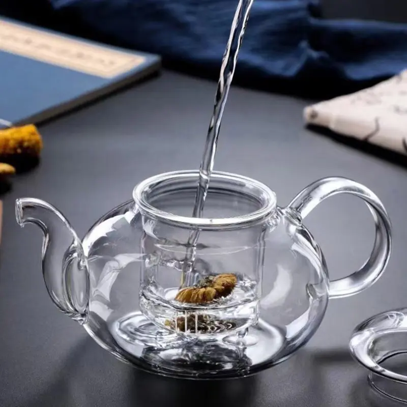 Bình trà thủy tinh, chịu nhiệt, với máy phát, thích hợp cho lá trà, thảo mộc và cà phê, bộ trà, chai Thực Dụng cốc trà hoa 1