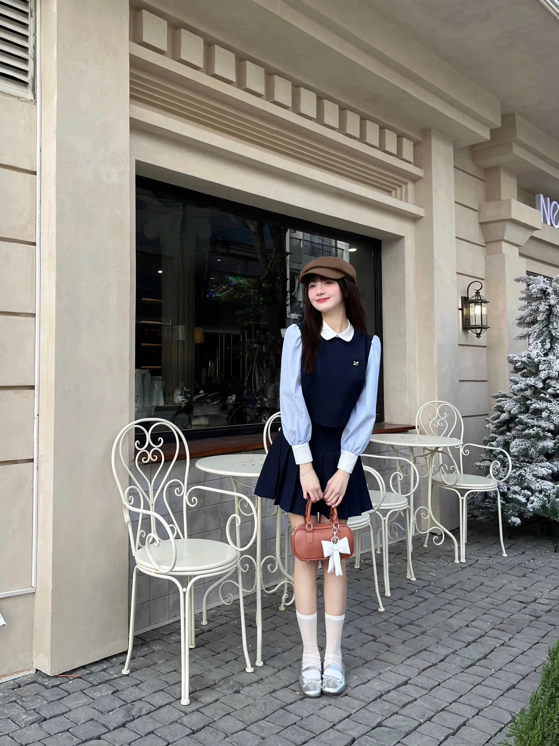 GERME|DESIGN Đầm nữ Monila Dress xếp ly phối tay kẻ giả set, Váy nữ kéo khóa lớp lót trong mềm mịn thanh lịch VVND112409