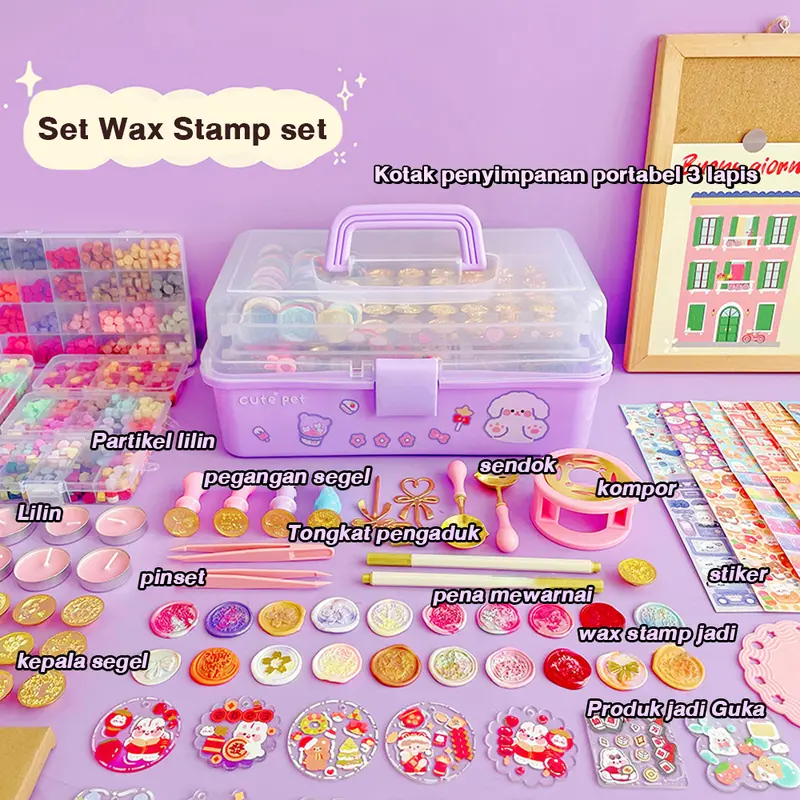 Set Cat Api Kepala: Kotak Alat Lengkap untuk Pemula dengan Partikel Lilin, Hadiah Kotak dengan Stiker Guka - Kreasi Menawan dengan Set Lengkap Cat Api Partikel Lilin Toys 5