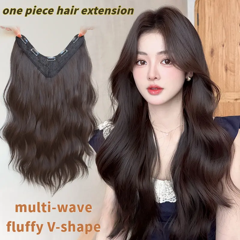 Clip-In Hair Extension Piece Wavy Voluminous Everyday Styling versatile trending look curly wig