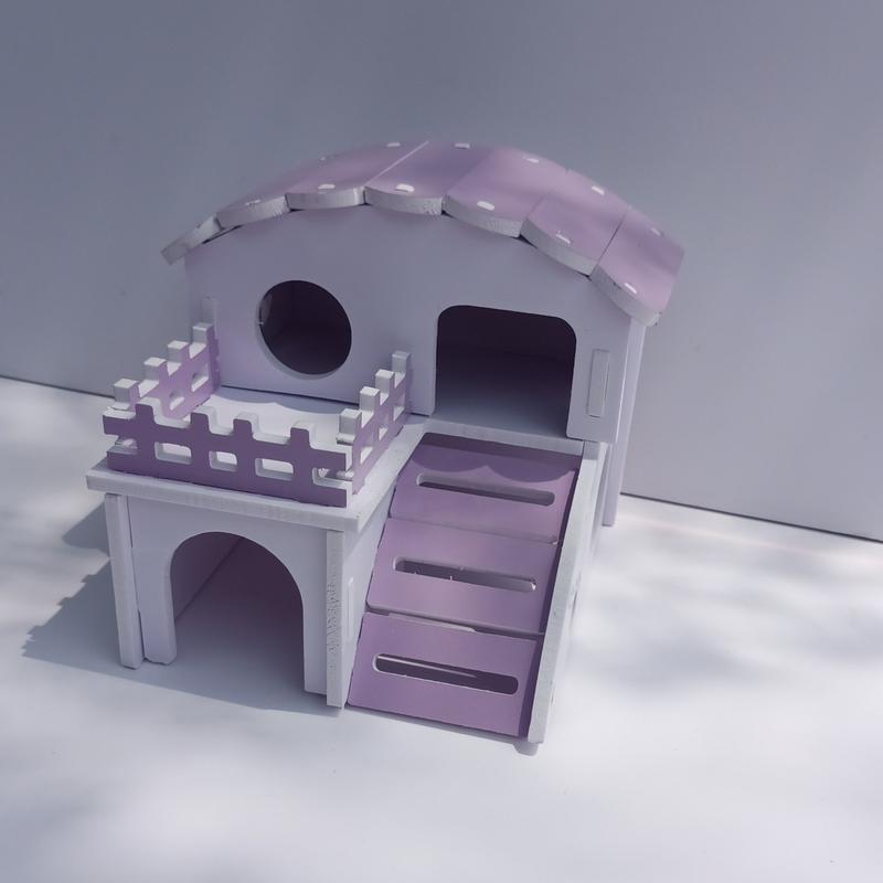 Nhà ngủ mái vòm 2 tầng cho hamster kích thước 14x13.5x12.5cm - XNTC31 3
