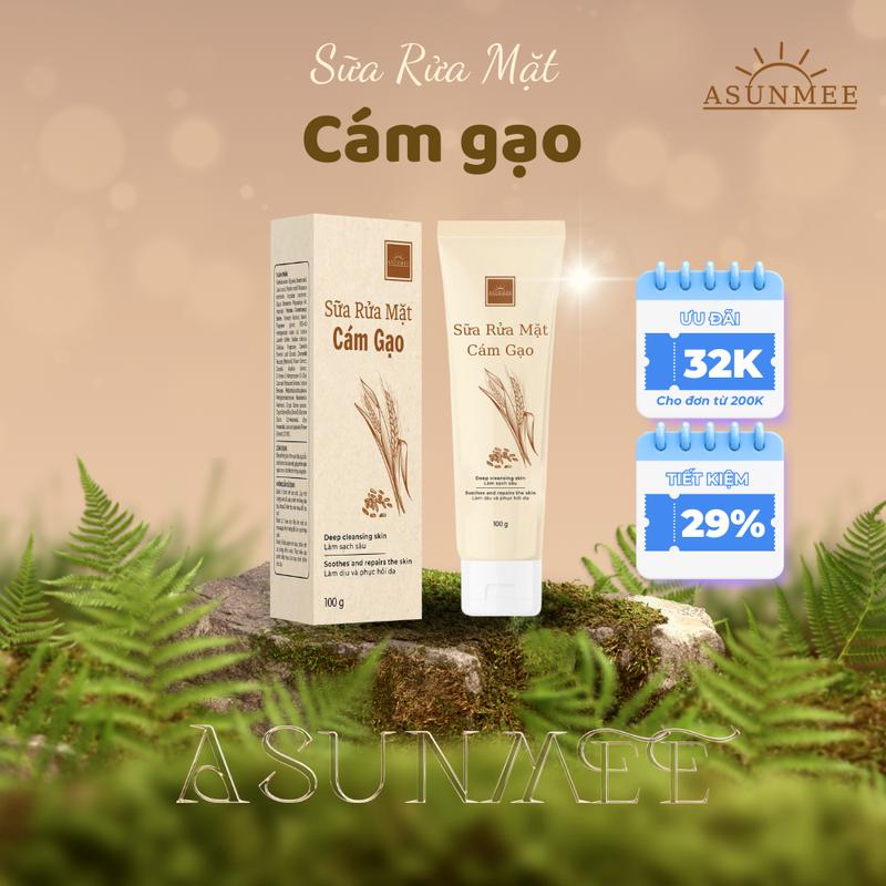 Sữa Rửa Mặt Cám Gạo - Hỗ Trợ Sáng Da Sạch Nhờn , Dành Cho Da Thường Đến Da Dầu [ 100ml ]  Skincare Dưỡng Da  - Nam Nữ Thương Hiệu ASUNMEE