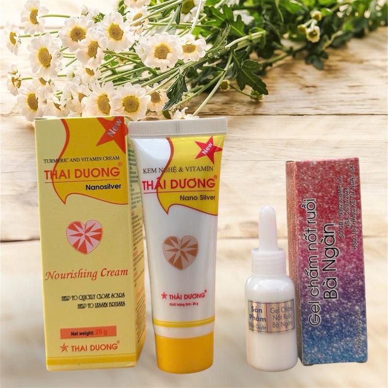 Combo Gel chấm nốt ruồi ,tàn nhang, cóc, mụn thịt, mụn ké và Kem nghệ hỗ trợ mờ thâm ,mờ sẹo Làm Đẹp Da