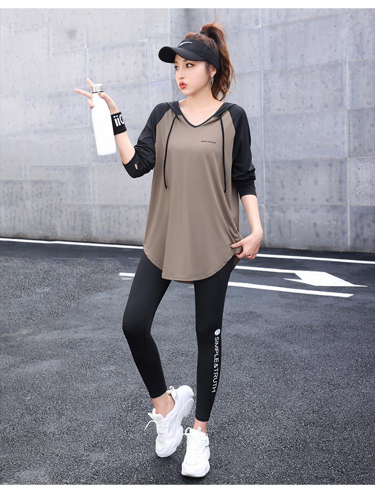 Product Introduction of Bộ Đồ Tập Thể Dục Chạy Bộ, Dài Tay, Dành Cho Phụ Nữ, Nhanh Khô, Dáng Rộng, Cỡ Lớn (mm Béo), Thích Hợp Cho Yoga, Áo Phông, Đồ Quần Áo Thể Thao Tập Gym 6