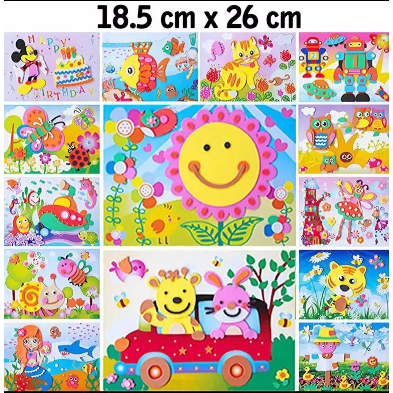 DIY Menempel Stiker 3D lengkap eva 0