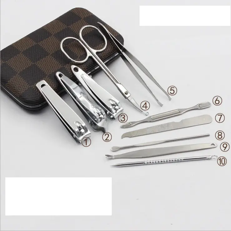 Bộ Bấm Móng 10 Món Thép Không Gỉ Fullbox Cao Cấp