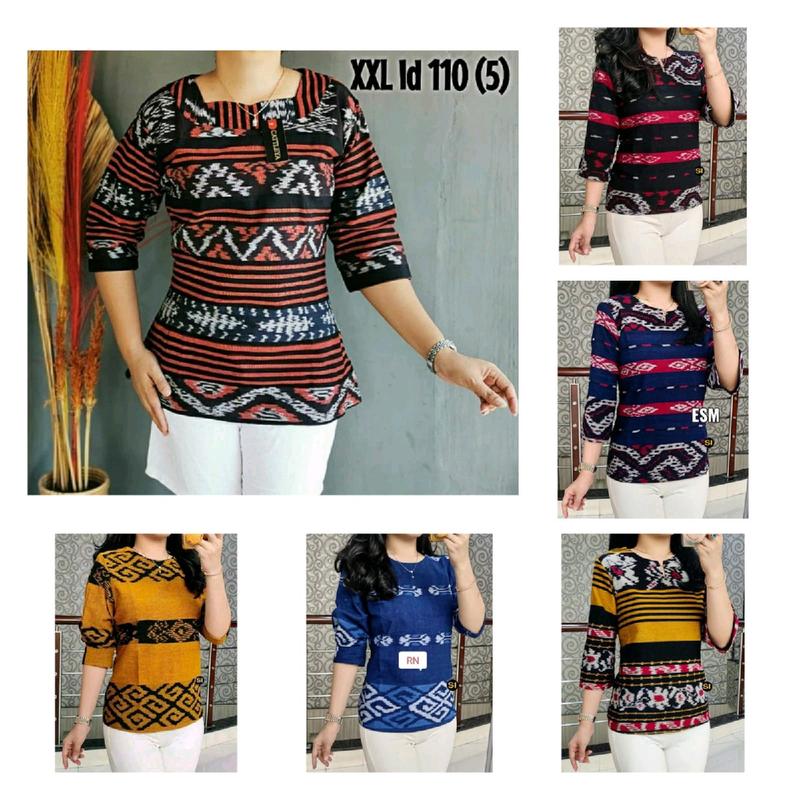 blouse tenun,baju kantor wanita tenun 0