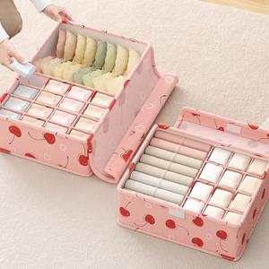 Kotak Penyimpanan Bertutup, untuk Kegunaan Rumah, Kotak Penyimpanan Seluar Dalam, dengan Pembahagi Stoking dan Seluar Dalam, Pelbagai fungsi, Sesuai untuk Menyimpan Pakaian Peribadi, Tarikh: 2025 foldable Supplies