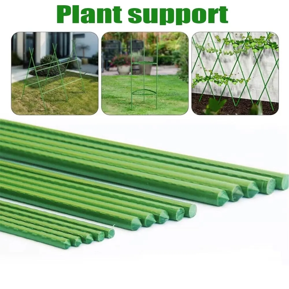 2pcs Plant Stakes Gardening Pillar Plastic Coated Steel Pipe for Supporting Climbing Plants Flowers and Vegetables