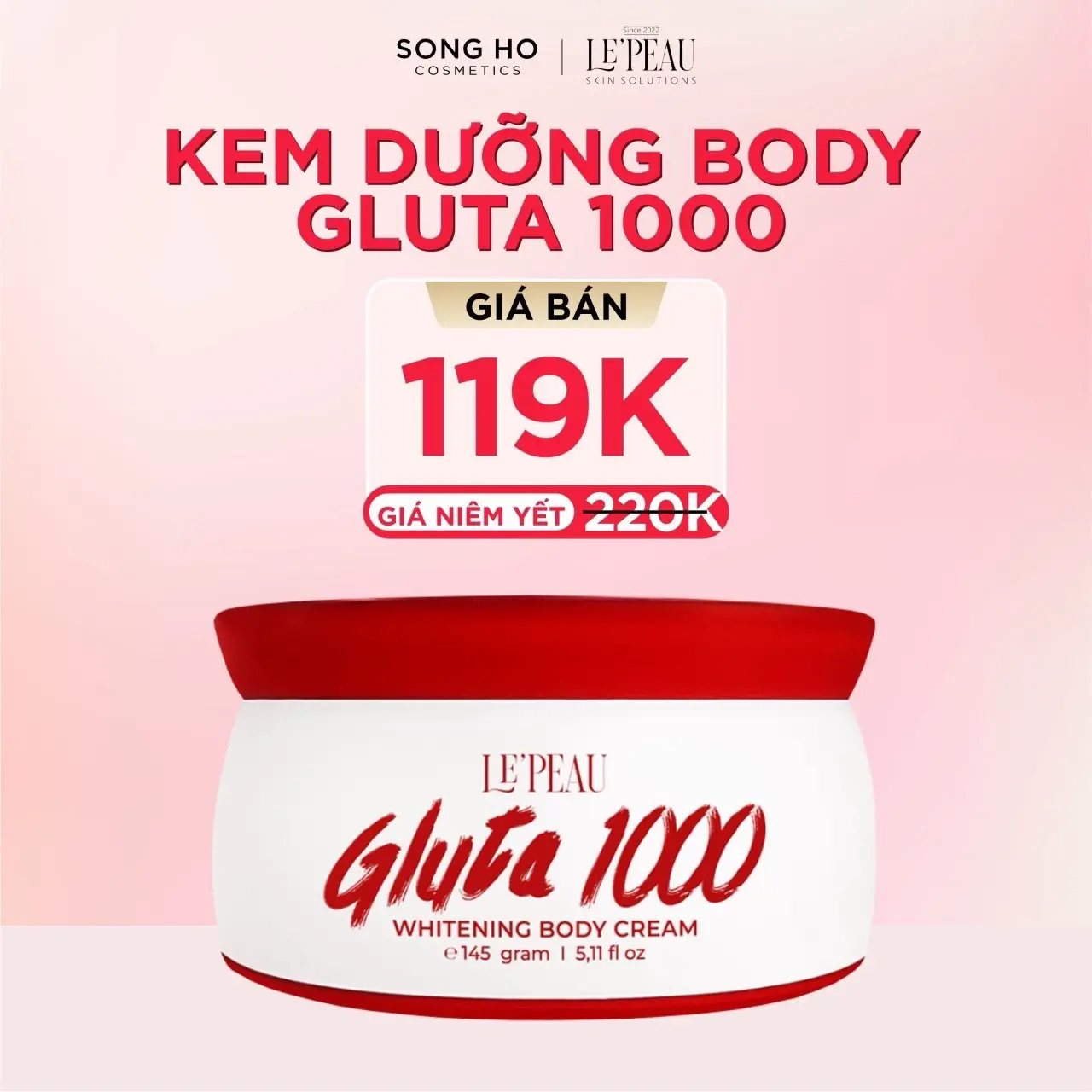 Kem Body Dưỡng Trắng Da - [LE'PEAU] Kết Cấu Dạng Lotion 150gr Skincare - LE'PEAU