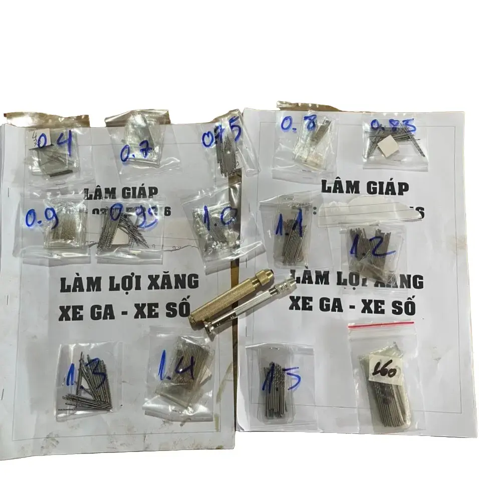 mũi khoan binh xăng con  bộ 15 mũi kèm 1 tay khoan
