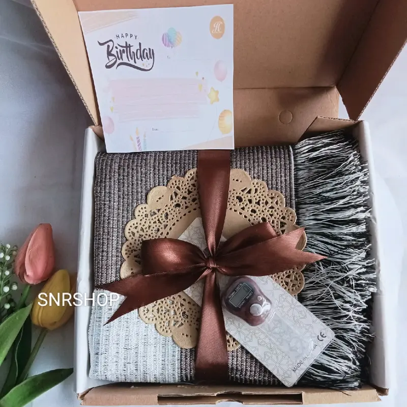 Kado hampers Sajadah Tasbih Termurah bingkisan lebaran 1