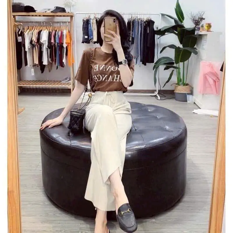 QUẦN TĂM ỐNG RỘNG FORM SUÔNG, FREE SIZE 70kg - Loại 1 - Nữ, Women quầnbaggy