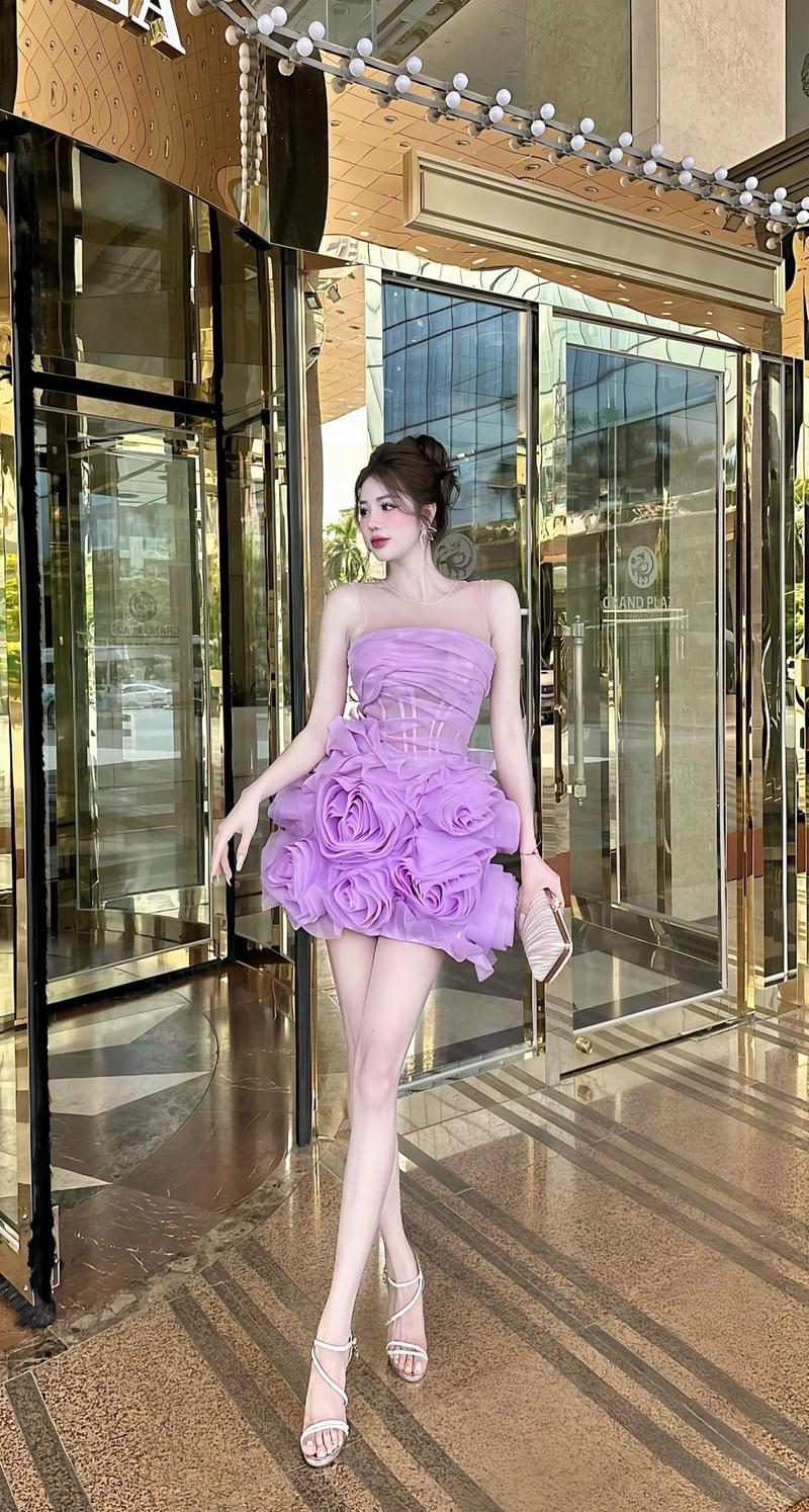 Product Introduction of Váy Dự Tiệc,SN Hoa/PD Size:XS.SML.XL2XL.3XL Màu:Đen,Trắng,Tím.. Hàng Caocap (ib/shop) 4
