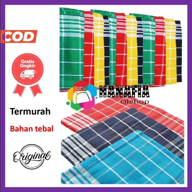 LAP KOTAK WARNA 1LUSIN KAIN LAP TEBAL SERBET DAPUR SERBAGUNA KAIN LAP PIRING / SERBET WARNA 0