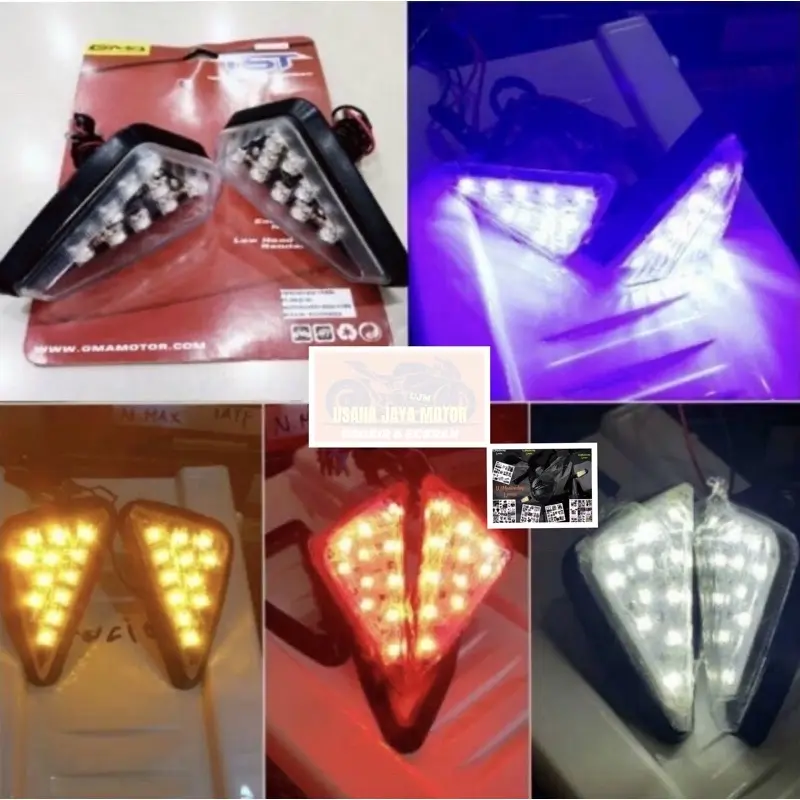 Sen Tempel Lampu Sein Tempel Segitiga LED Universal Buat R15 V2 V3/Cbr150r/Gsx150/Ninja250 Karbu/R25 0