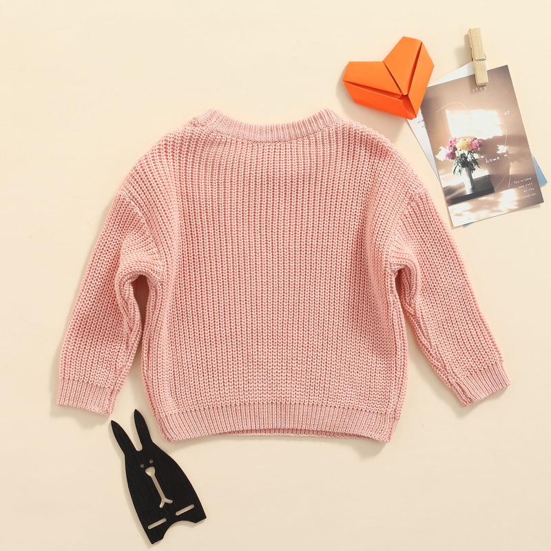 Product Introduction of Baby Girls Boys Autumn Winter Knit Sweater Solid Color Long Sleeve Crewneck Knitwear 46