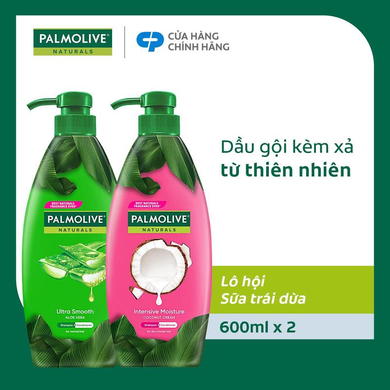 Bộ 2 dầu gội Palmolive Naturals chiết xuất thiên nhiên Chăm Sóc Tóc và Dưỡng Tóc bồng bềnh 600ML x2 phù hợp cho Nữ và Nam