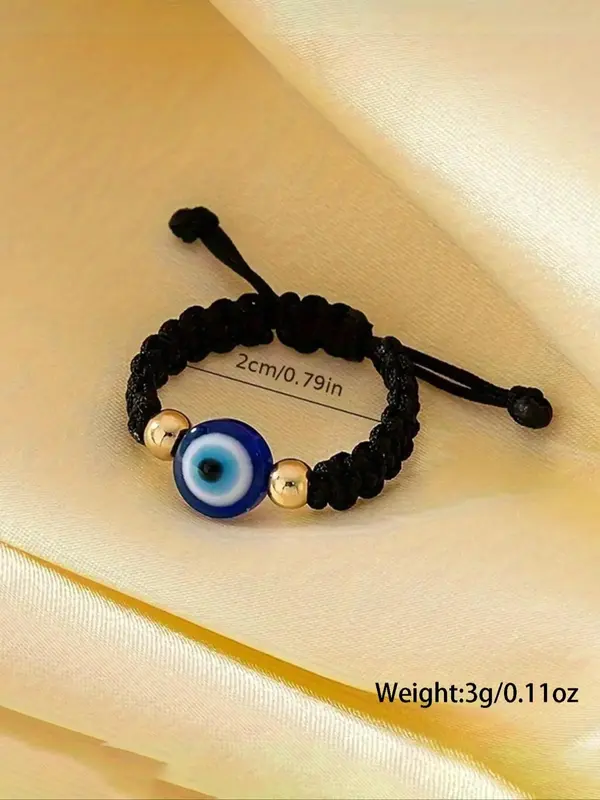 Eye Design Adjustable Braided Ring,  Fashion Accessories for Women & Men for Party, Daily Clothing Decor, Trendy All-match Jewelry for Birthday Gift 1