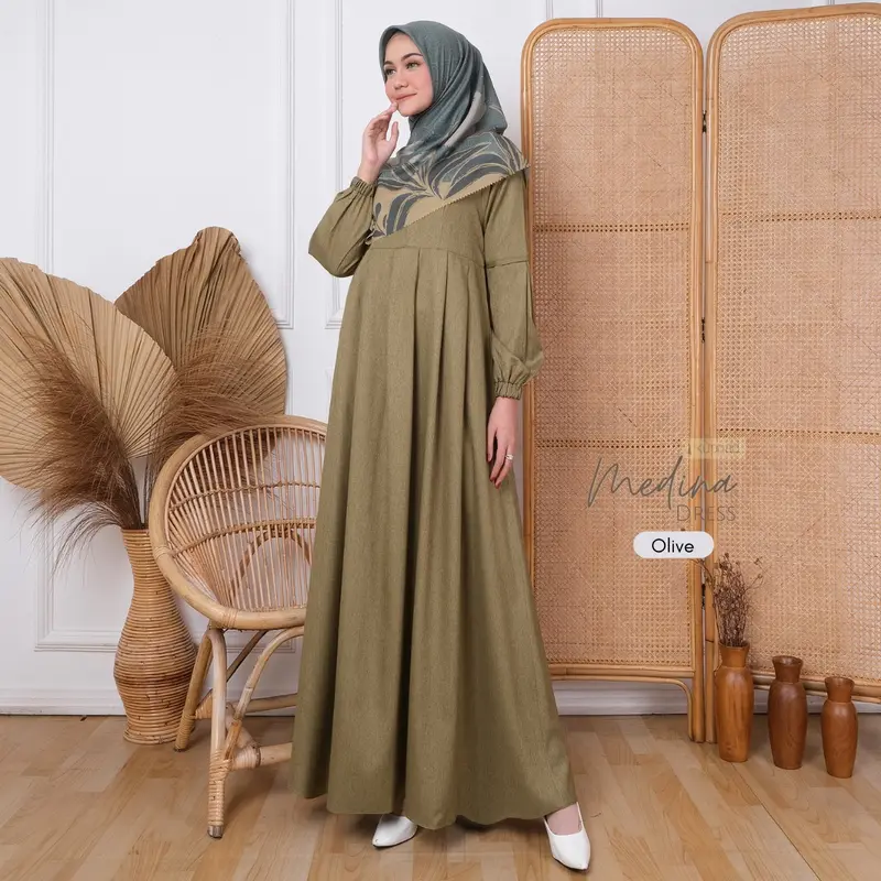 KUPNAD | Gamis Wanita Daily Muslimah Syar’i Busui Friendly Adem, Modern & Nyaman | Medina Dress 6