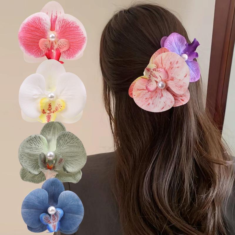 Klip Rambut Orchid Rama-rama, Gaya Perancis, Elegan dan Lembut ...