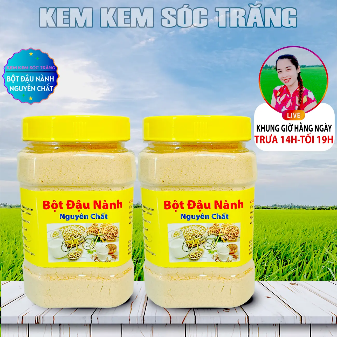 (Combo 2 Hộp) Bột Đậu Nành Rang Xay Mỗi Hộp 500 Gram