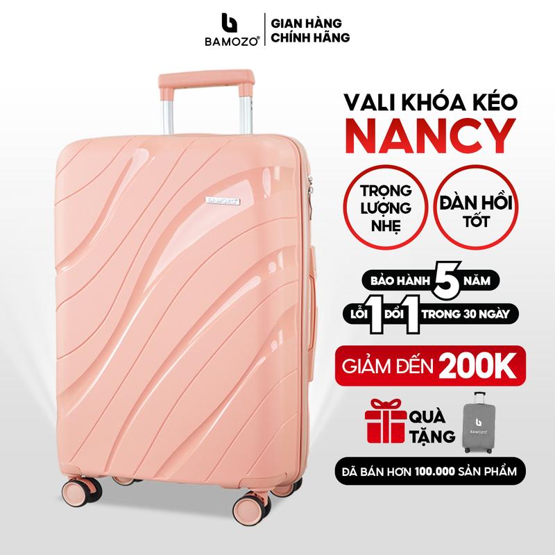 [LIVE] Vali du lịch Bamozo Nancy size 28 nhựa PP cao cấp - Tặng kèm bọc vali cho người đu lịch