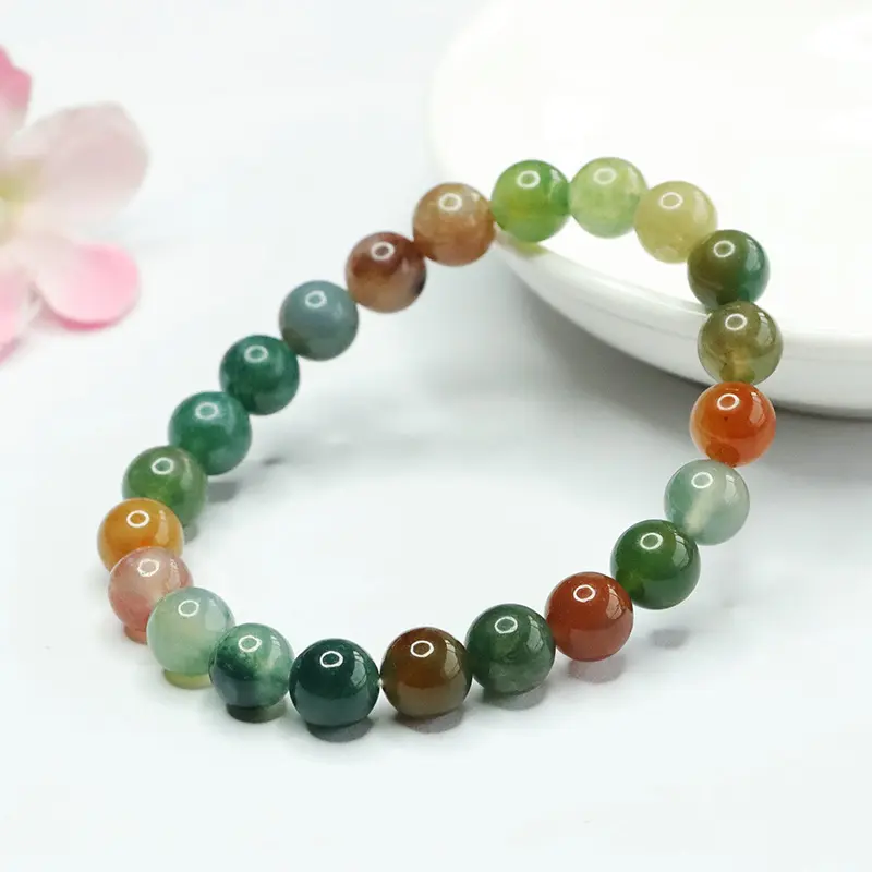 6mm/8mm Colorful Jade Bracelet Round Beads Bracelet Colorful Jade Bracelet Crystal Stone Bracelet Girls Jewelry Gift