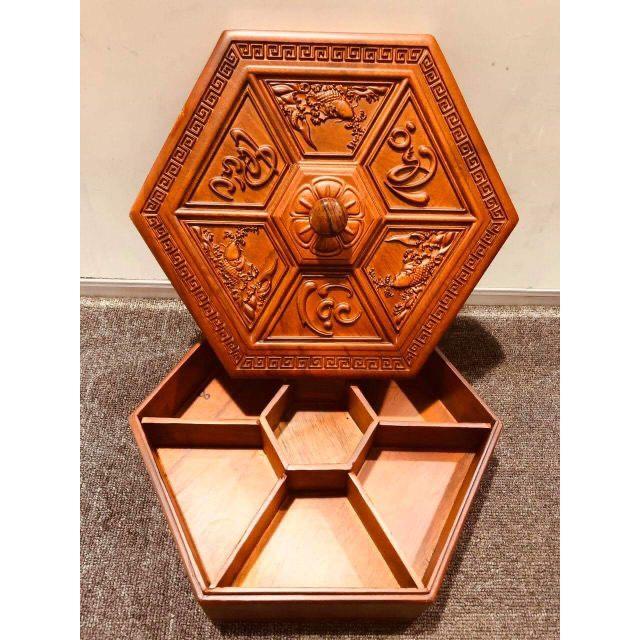 Khay mứt tết để bánh kẹo gỗ Hương cao cấp - BH 10 NĂM