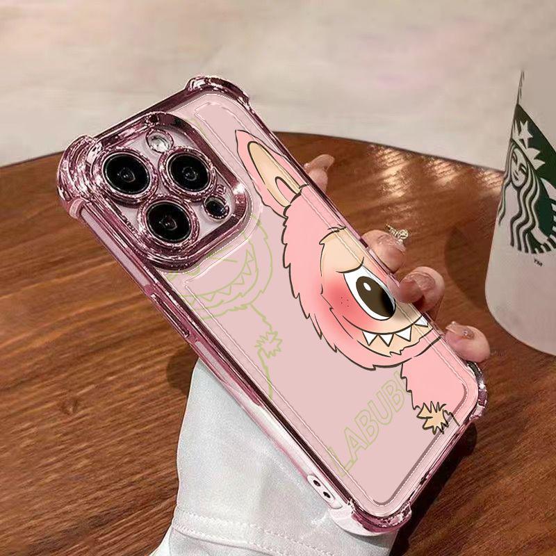 Ốp Điện Thoại Labubu Màu Hồng Dễ Thương, Dành Cho OPPO Realme C55, C53, C35, C33, C31, C11, C20, C15, 9, V25, Pro Plus, 4G Và 5G, Ốp Áo Giáp Trong Suốt Chống Sốc