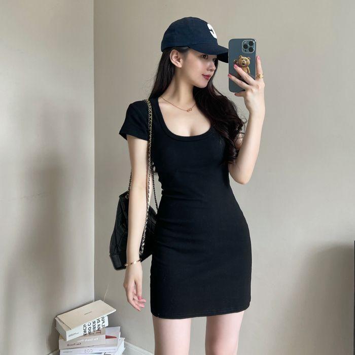 Váy Áo Thun Dài Cổ Tròn, Phong Cách Hợp Xu hướng Dành Cho Nữ, Váy Bodycon Bó Eo Ôm Sát Thích Hợp Mặc Mùa Hè 2